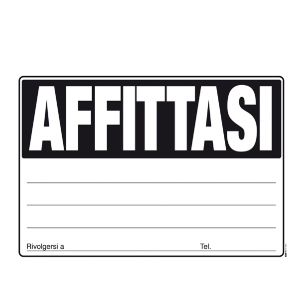 Cartello affittasi 24x33cm colori ass giallo-verde-arancio-fuxia e9203 edipro - Z10258