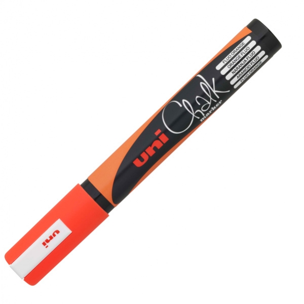 Marcatore a gesso liquido uni chalk arancio fluo p.tonda - Z10386