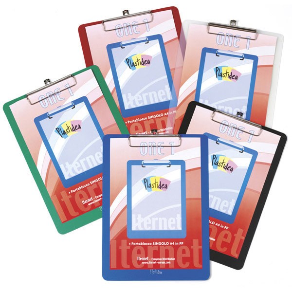 Portablocco A4 in ppl con molla in metallo nero - Z10710
