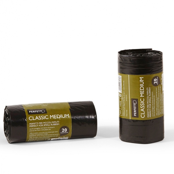 20 sacchi rifiuti 50x70cm-45lt 10µ nero classic - Z10802