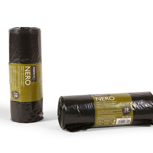 10 sacchi rifiuti 70x110cm-110lt 20µ nero classic - Z10803
