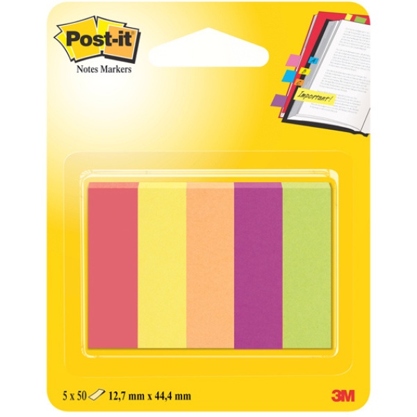 Segnapagina post-it 670-5ja-eu 250fg in 5colori index 12,7x44mm in carta - Z10897