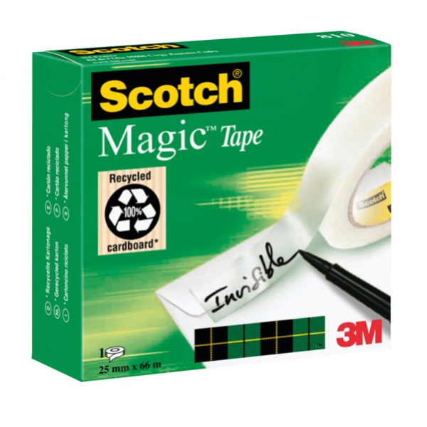 Nastro adesivo scotch magic 810-2566 25mmx66mt invisibile permanente - Z10965