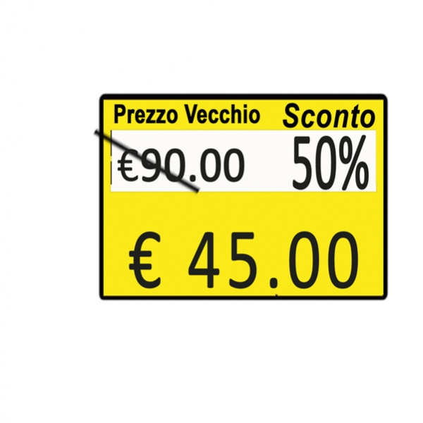 Pack 10 rotoli 600 etich. 26x19mm "taglio prezzo..." giallo remov. printex - Z10993