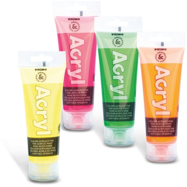 Colore acrilico fine tubo da 75ml giallo fluo - Z11105