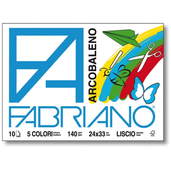 Album arcobaleno (240x330mm) fg 10 140gr 5 colori fabriano - Z11259