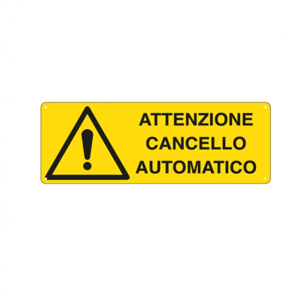 Cartello alluminio 35x12,5cm 'attenzione cancello automatico' - Z11332