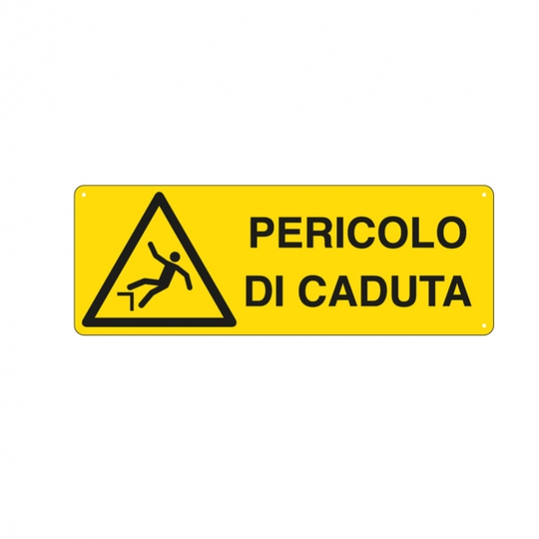Cartello alluminio 35x12,5cm 'pericolo di caduta' - Z11335