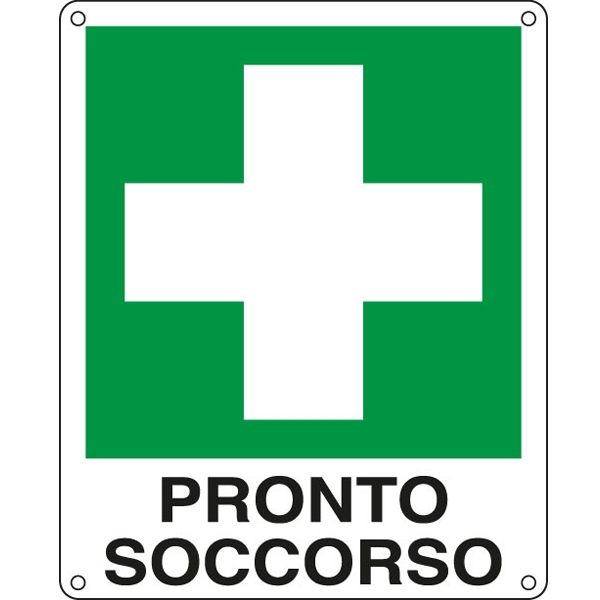 Cartello alluminio 12x14,5cm 'pronto soccorso' - Z11337