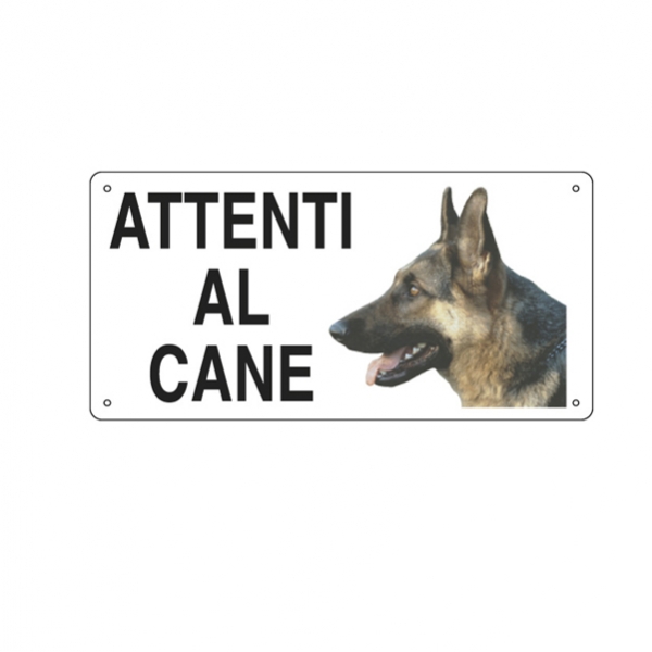 Cartello alluminio 25x12,5cm 'attenti al cane'' - Z11344