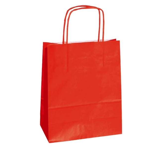 25 shoppers carta kraft 18x7x24cm twisted rosso - Z11374