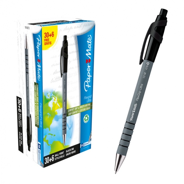 Paper Mate Flexgrip Ultra Penne A Sfera - Punta Media 1mm, Colori Pastello, Confezione Da 5