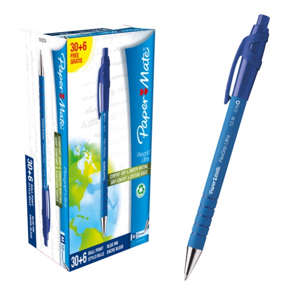 Special pack 30+ 6 penna sfera flexgrip ultra stick blu 1.0 papermate - Z11421