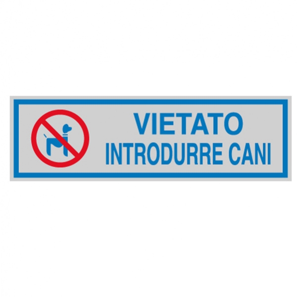 Targhetta adesiva 165x50mm vietato introdurre cani - Z11453