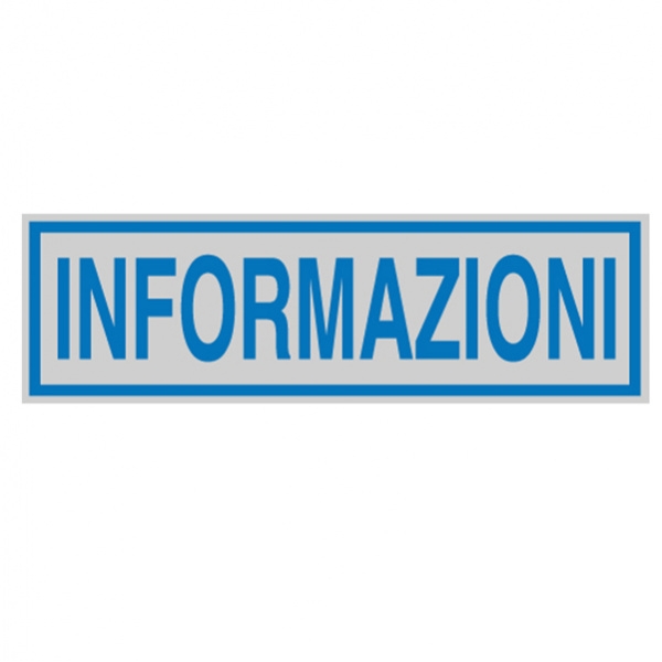 Targhetta adesiva 165x50mm informazioni - Z11457