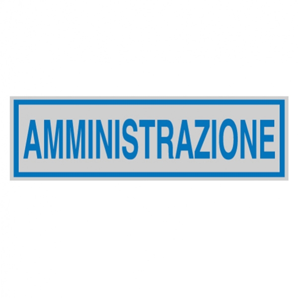 Targhetta adesiva 165x50mm amministrazione - Z11460