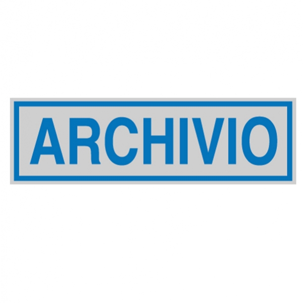 Targhetta adesiva 165x50mm archivio - Z11461
