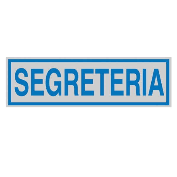 Targhetta adesiva 165x50mm segreteria - Z11462