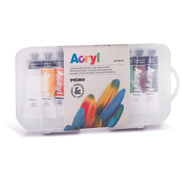 Astuccio 10 colori acrilico 18ml cmp - Z11509
