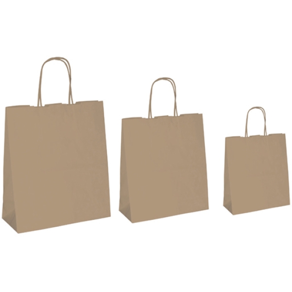 25 shoppers carta biokraft 18x7x24 cm neutro cordino avana - Z11690