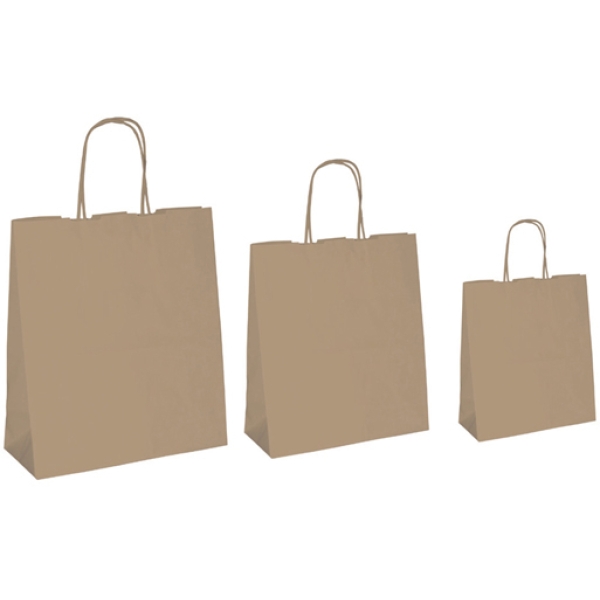 10 shoppers carta biokraft 54x14x45cm neutro cordino avana - Z11695
