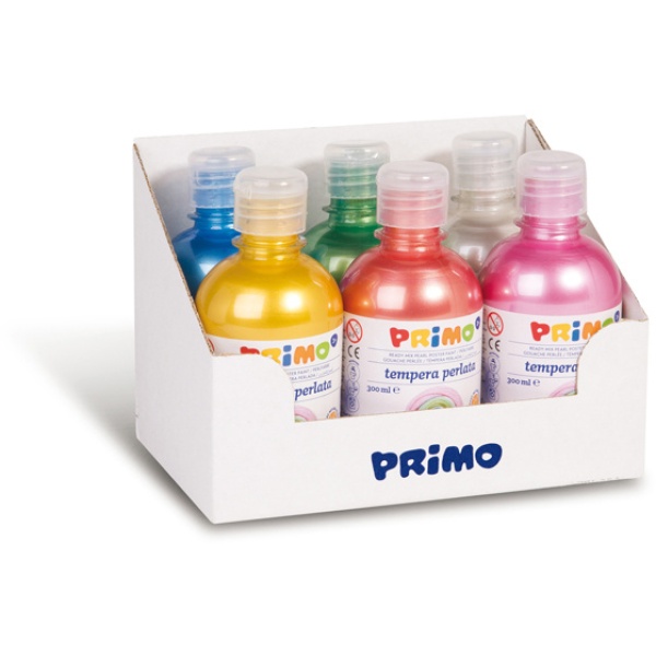 Tempere perlata 300 ml 6 pz colori assortiti primo - Z11793