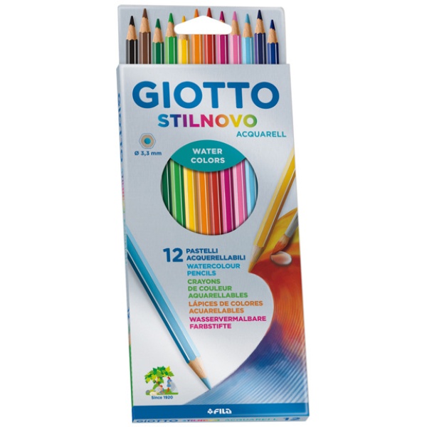Astuccio 12 pastelli stilnovo acquarell giotto - Z11943