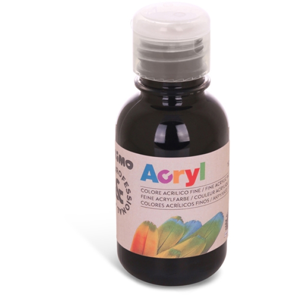 Colore acrilico fine bottiglia da 125ml nero - Z11950