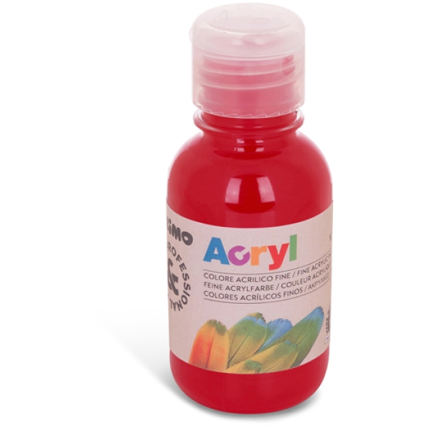 Colore acrilico fine bottiglia da 125ml rosso carminio - Z11955