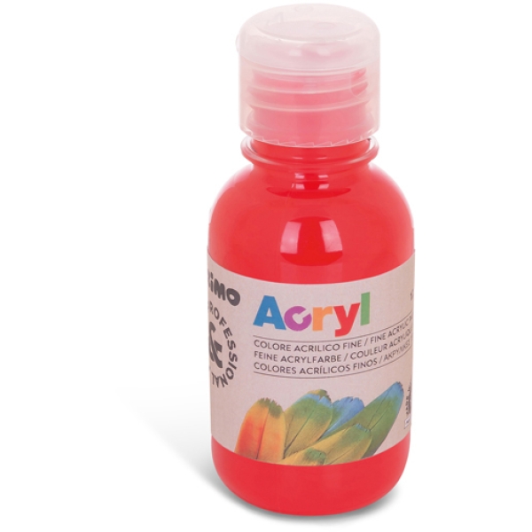 Colore acrilico fine bottiglia da 125ml rosso vermiglione - Z11956