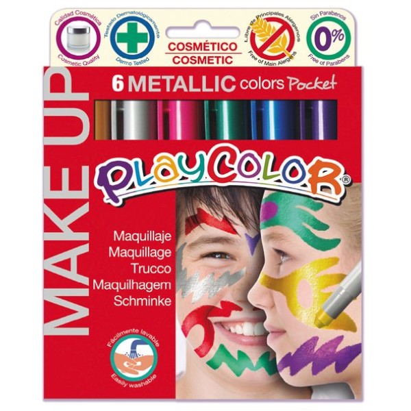 Make up tempera solida playcolor astuccio con 6 colori metallic - Z12071