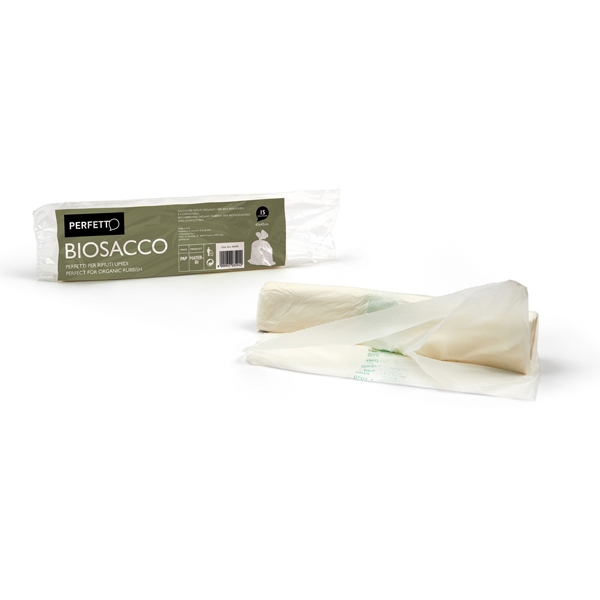 Rotolo da 15 biosacchi immondizia 42x42cm-10lt 19µ perfetto - Z12137