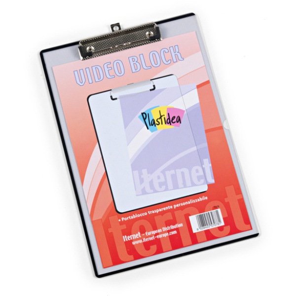 Portablocco A4 personalizzabile in ppl trasparente con molla in metallo - Z12315