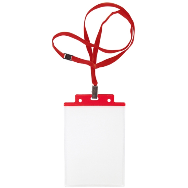 10 portanome pass 6s-p 10x15cm (a6) rosso con cordoncino rosso - Z12435