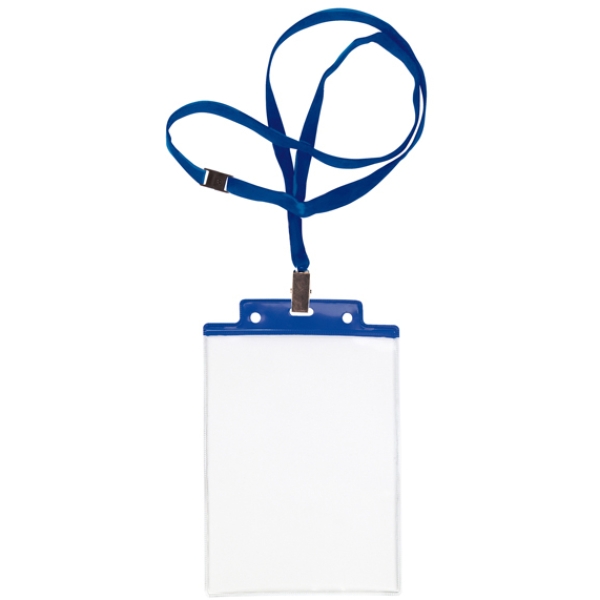 10 portanome pass 6s-p 10x15cm (a6) blu con cordoncino blu - Z12436