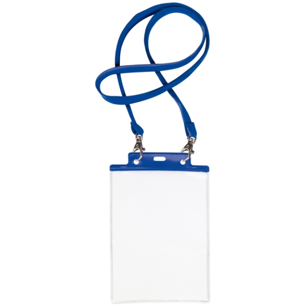 10 portanome pass 7st-m 15x21cm (A5) blu con cordoncino blu - Z12439