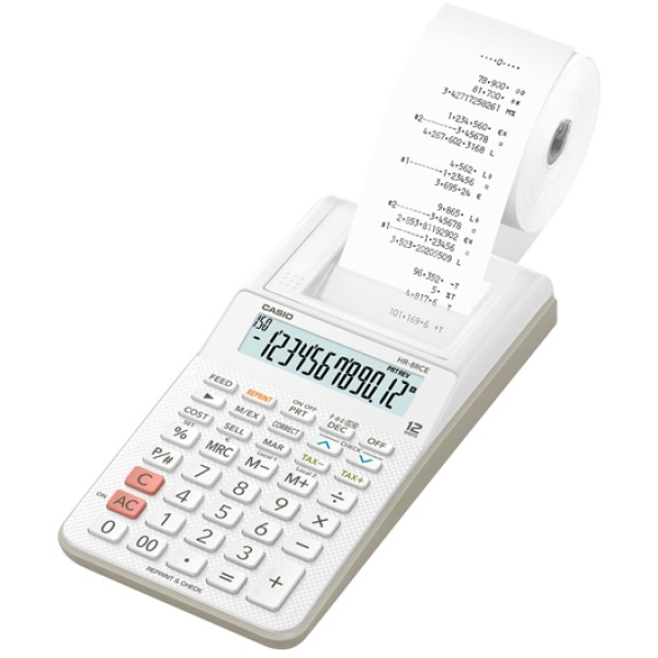 Calcolatrice scrivente 12 cifre hr-8rce bianco casio - Z12460