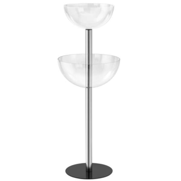 Expo contenitore con 2 semisfera ø40cm / ø50cm - h116cm - Z12512