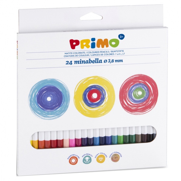 523minab24 astuccio 24 matite colorate diam. 3,8mm minabella primo - Z12765