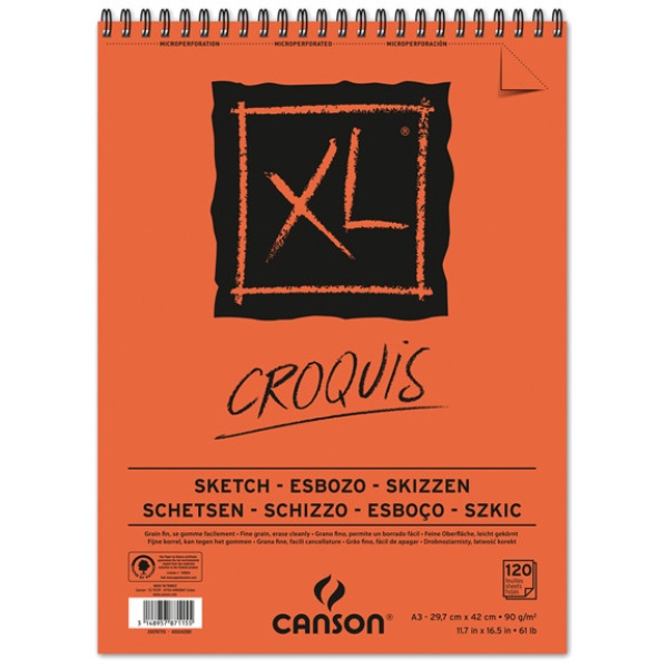ALBUM XL CROQUIS A3 90GR 120FG CANSON - Z12966