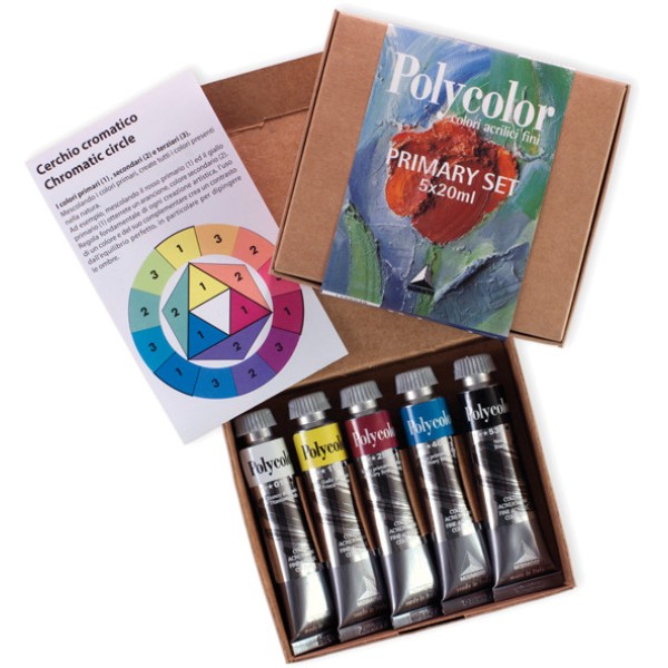 Colori vinilici Polycolor Primary Set 5 tubetti da 20ml Maimeri - Z12999