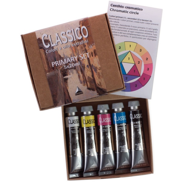 Colori a olio extrafini Primary Set 5 tubetti da 20ml Maimeri - Z13000