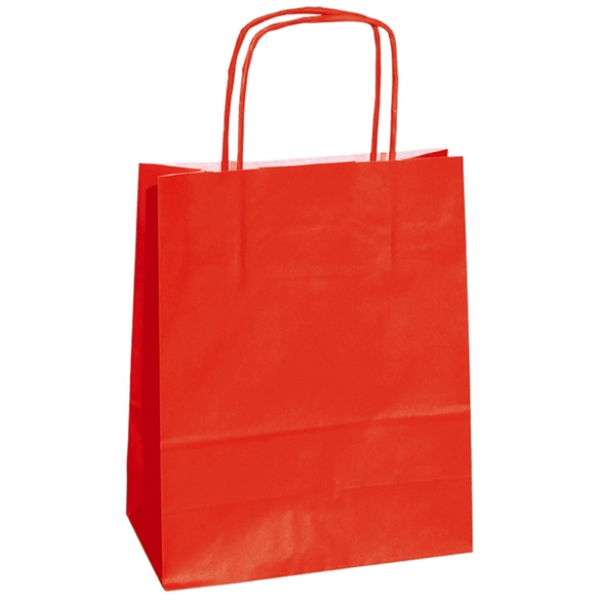 25 SHOPPERS CARTA KRAFT 14X9X20CM TWISTED ROSSO - Z13088