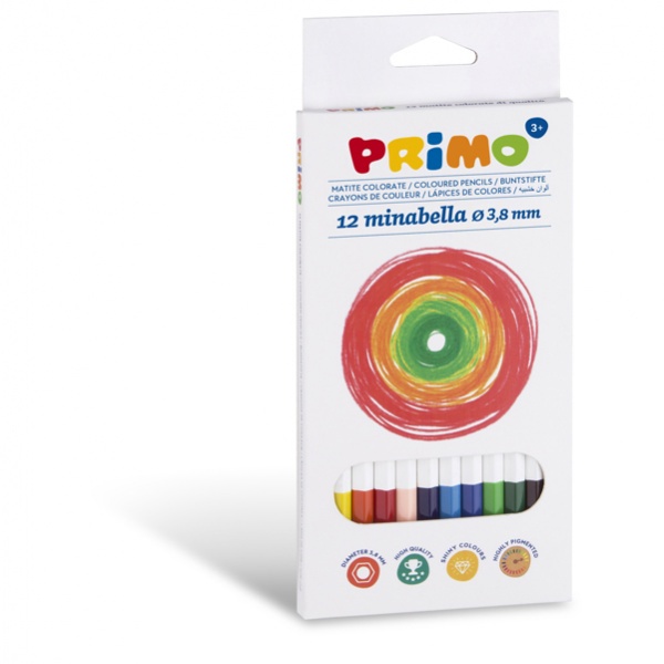 Astuccio 12 matite colorate diam. 3,8mm Minabella PRIMO - Z13213