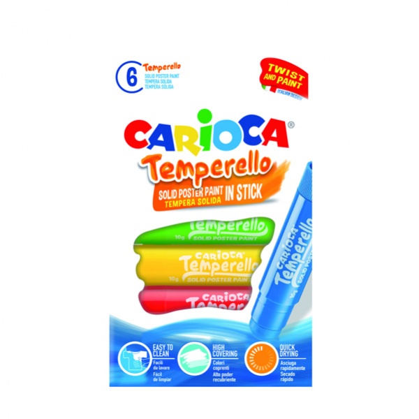 Astuccio 6 tempere Temperello colori assortiti Carioca - Z13320