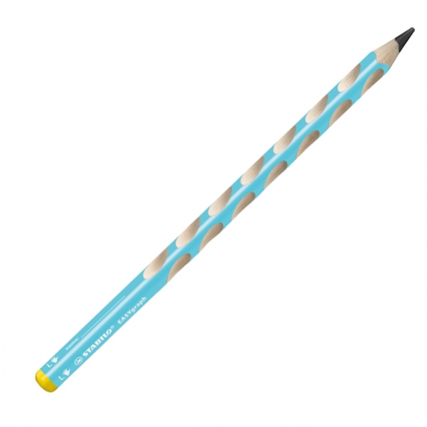 Astuccio 6 matite grafite EasyGraph HB fusto azzurro per mancini Stabilo - Z13369