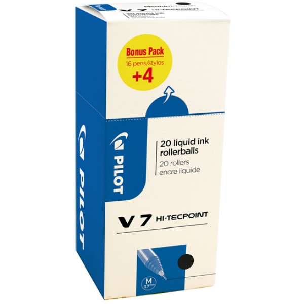 Value pack 16+4 roller Hi-Tecpoint V7 0,7mm nero Pilot - Z13409