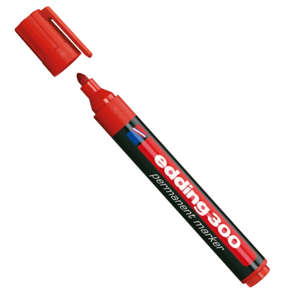 Marcatore permanente 300 punta conica rosso Edding - Z13610