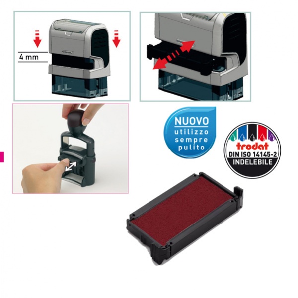 BLISTER DA 3 TAMPONI 6/4911 ROSSO TRODAT - Z13824