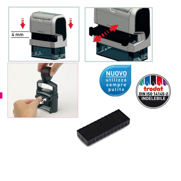 BLISTER DA 3 TAMPONI 6/4912 NERO TRODAT - Z13830